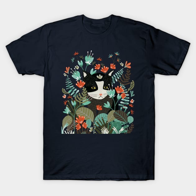 Curious Cat T-Shirt by elenorDG